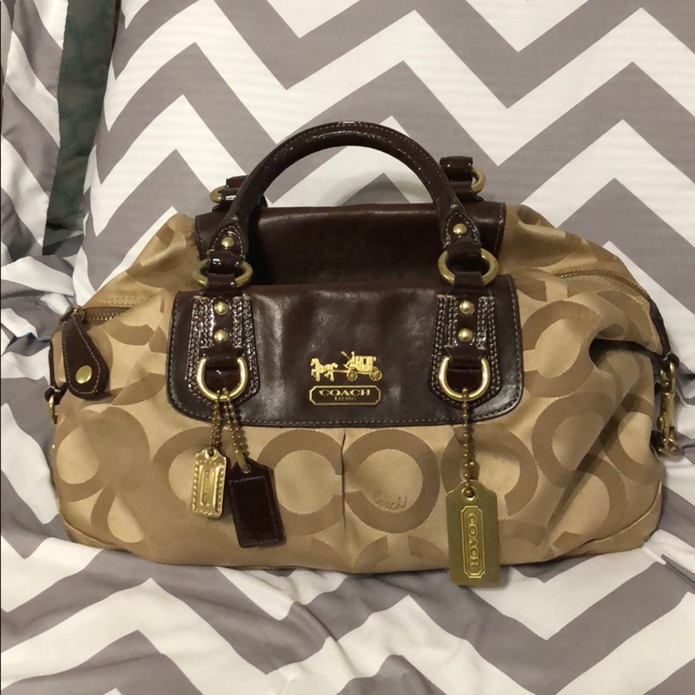 Coach Tan and Brown handbag